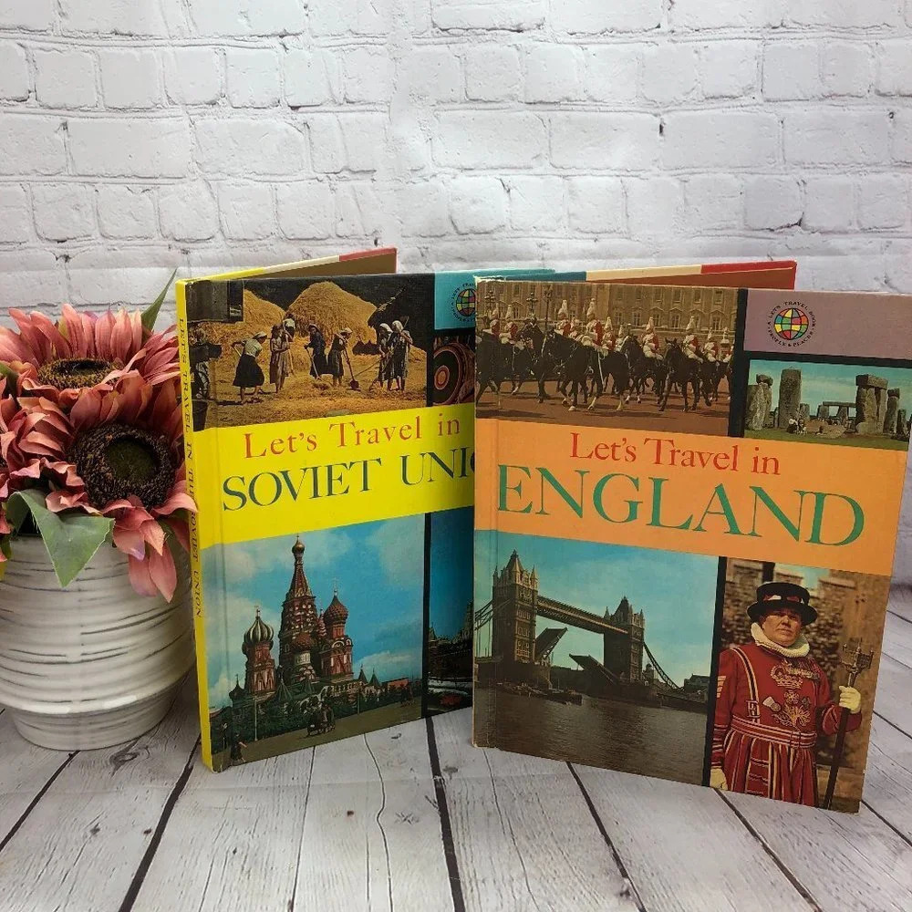 vintage books let's travel in England and soviet union 1961